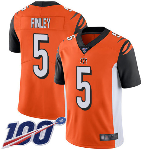 Cincinnati Bengals Limited Orange Men Ryan Finley Alternate Jersey NFL Footballl #5 100th Season Vapor Untouchable->cincinnati bengals->NFL Jersey